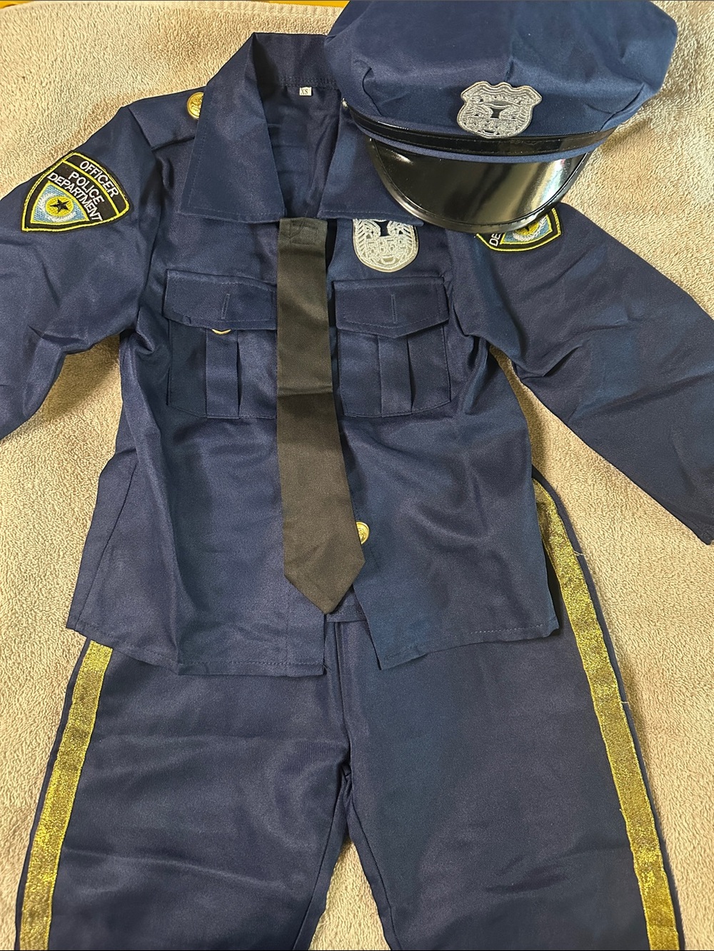 Children's Navy Blue Police Officer Costume with Hat